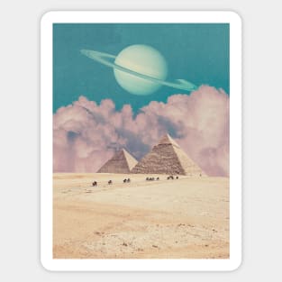 Pink Clouds - Space Aesthetic, Retro Futurism, Sci Fi Sticker